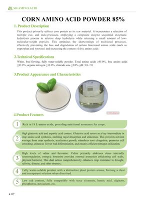 Plant-based Fertilizer And Feed Additive Derived From Fermented Corn Protein  Amino Acid Powder 85%